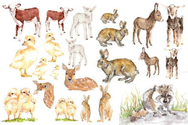 Roycycled Decoupage Paper Retired - Baby Animals by Lexi Grenzer