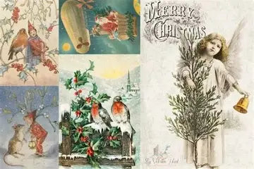 Roycycled Decoupage Paper Retired - Christmas Project Blocks C