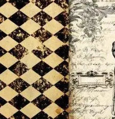 Roycycled Decoupage Paper Retired - Harlequin Project Blocks