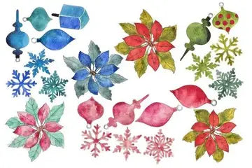 Roycycled Decoupage Paper Retired - Watercolor Christmas
