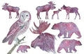 Roycycled Decoupage Paper Retired - Fall Animals Sillhouettes