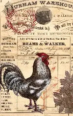 Roycycled Decoupage Paper Retired - Rooster Ephemera