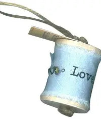 Stamperia Fabric Printed Ribbon - Love Light Blue