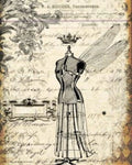 Roycycled Decoupage Paper Retired - Grunge Dress Form