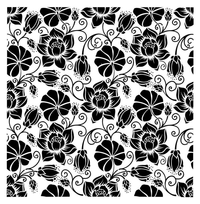 Posh Chalk Stencil - Water Lily Flowers